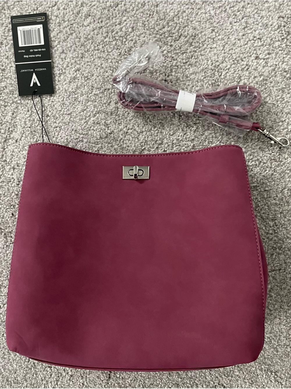 NWT Vanessa Williams Posh Hobo Bag Merlot Convertible Shoulder Cross Body